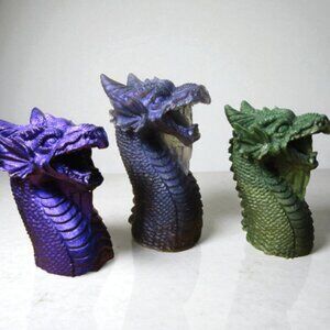 Three Dragon Head Statues